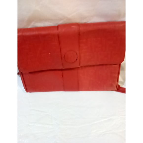 Fendi Zucca FF Red Leather Crossbody Bag - Picture 16 of 16